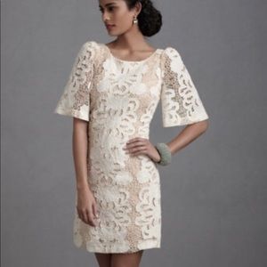 BHLDN Tracy Reese Lace Cream Dress